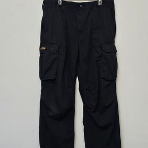 Polo Ralph Lauren Vintage Mens Black RipStop Cargo Military Surplus Baggy Pants